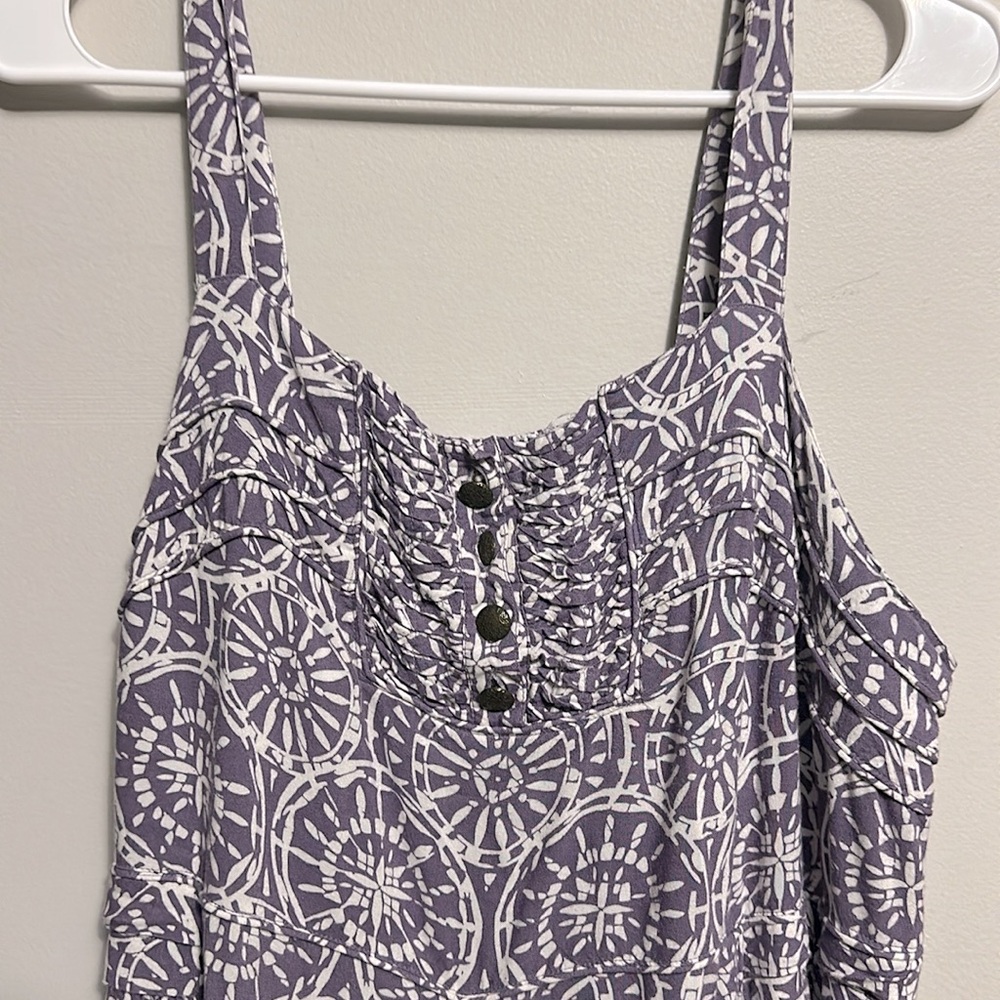 Denim 24/7 Purple and White Tank Maxi Sundress Size 18 Ruffle - Picture 2 of 7